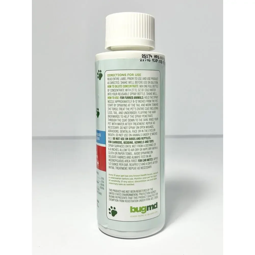 BugMD Pets Flea/Tick Concentrate for Dogs 3.7oz - Set of 8 New Expiration 2028